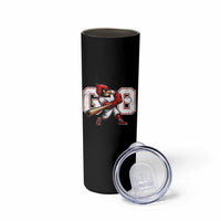Go Cardinal Playing Baseball Graphic Skinny Tumbler for Sports Fan
