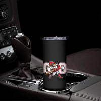 Go Cardinal Playing Baseball Graphic Skinny Tumbler for Sports Fan