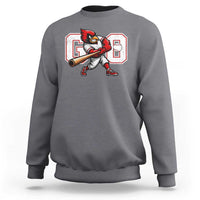 Go Cardinal Playing Baseball Graphic Sweatshirt for Sports Fan