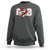 Go Cardinal Playing Baseball Graphic Sweatshirt for Sports Fan