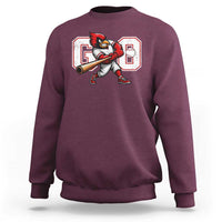 Go Cardinal Playing Baseball Graphic Sweatshirt for Sports Fan