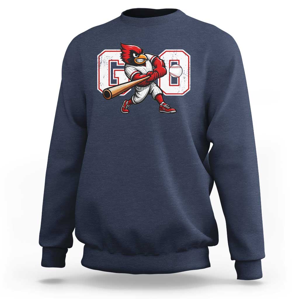 Go Cardinal Playing Baseball Graphic Sweatshirt for Sports Fan