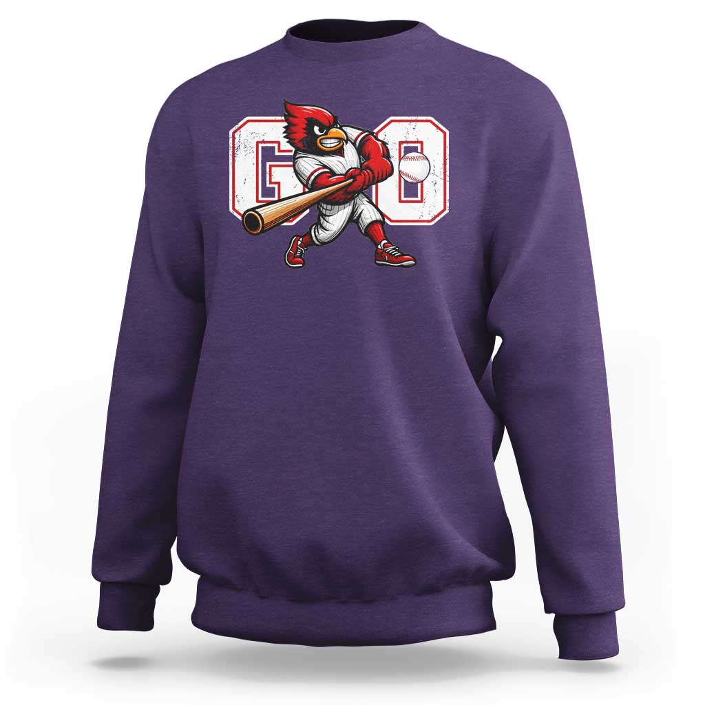Go Cardinal Playing Baseball Graphic Sweatshirt for Sports Fan