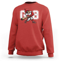 Go Cardinal Playing Baseball Graphic Sweatshirt for Sports Fan