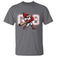 Go Cardinal Playing Baseball Graphic T Shirt for Sports Fan