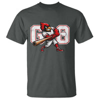Go Cardinal Playing Baseball Graphic T Shirt for Sports Fan