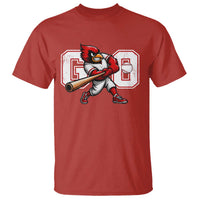 Go Cardinal Playing Baseball Graphic T Shirt for Sports Fan