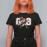 Go Cardinal Playing Baseball Graphic T Shirt For Women for Sports Fan