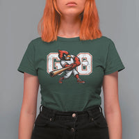 Go Cardinal Playing Baseball Graphic T Shirt For Women for Sports Fan