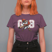 Go Cardinal Playing Baseball Graphic T Shirt For Women for Sports Fan