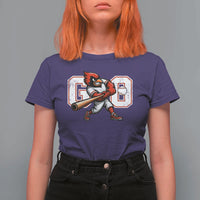 Go Cardinal Playing Baseball Graphic T Shirt For Women for Sports Fan