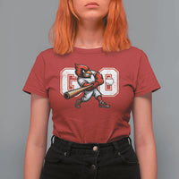 Go Cardinal Playing Baseball Graphic T Shirt For Women for Sports Fan