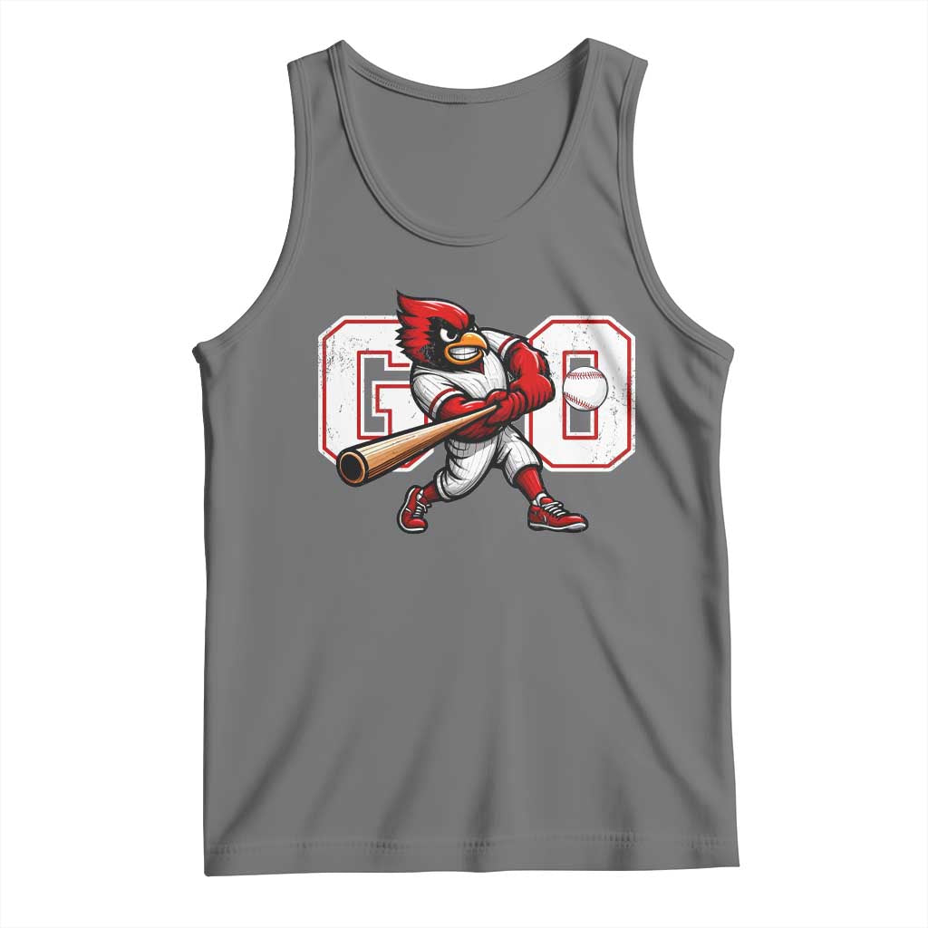 Go Cardinal Playing Baseball Graphic Tank Top for Sports Fan