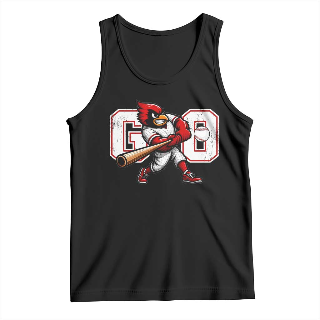 Go Cardinal Playing Baseball Graphic Tank Top for Sports Fan