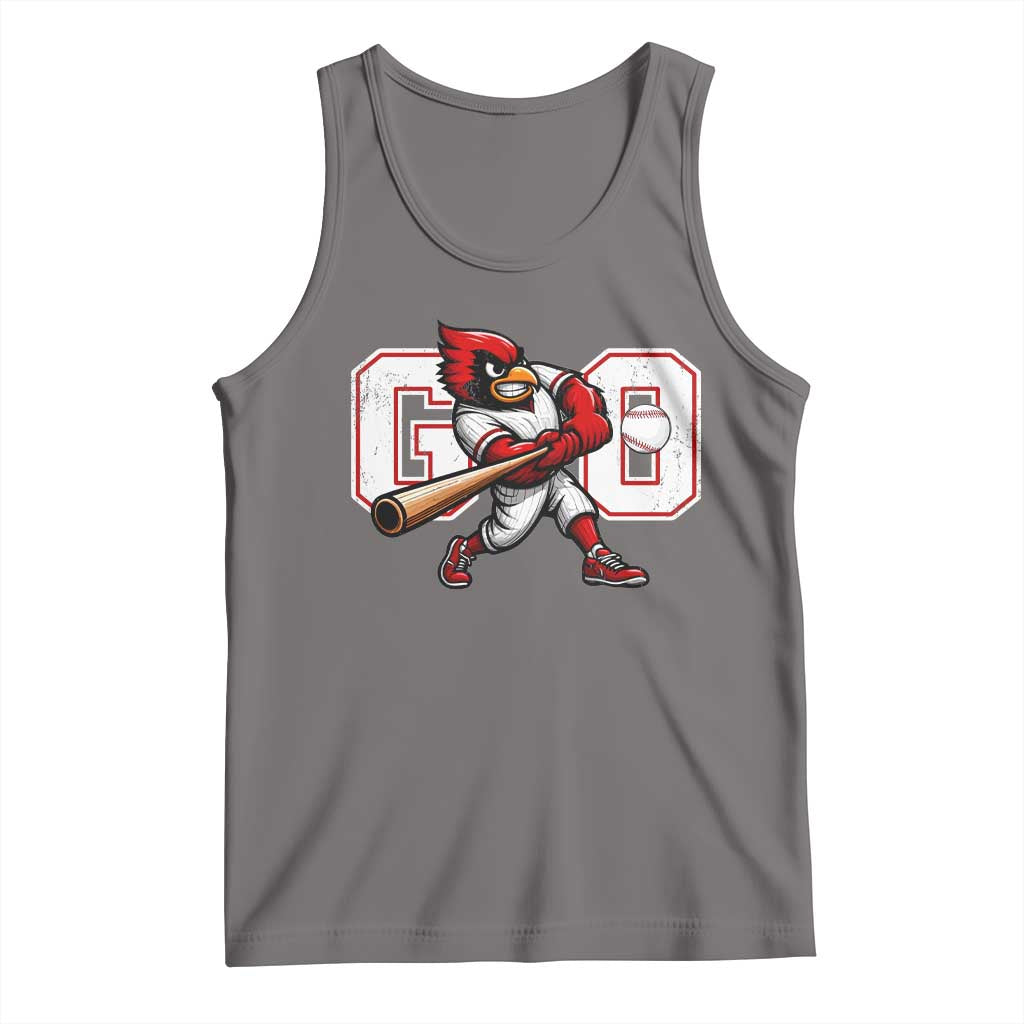Go Cardinal Playing Baseball Graphic Tank Top for Sports Fan