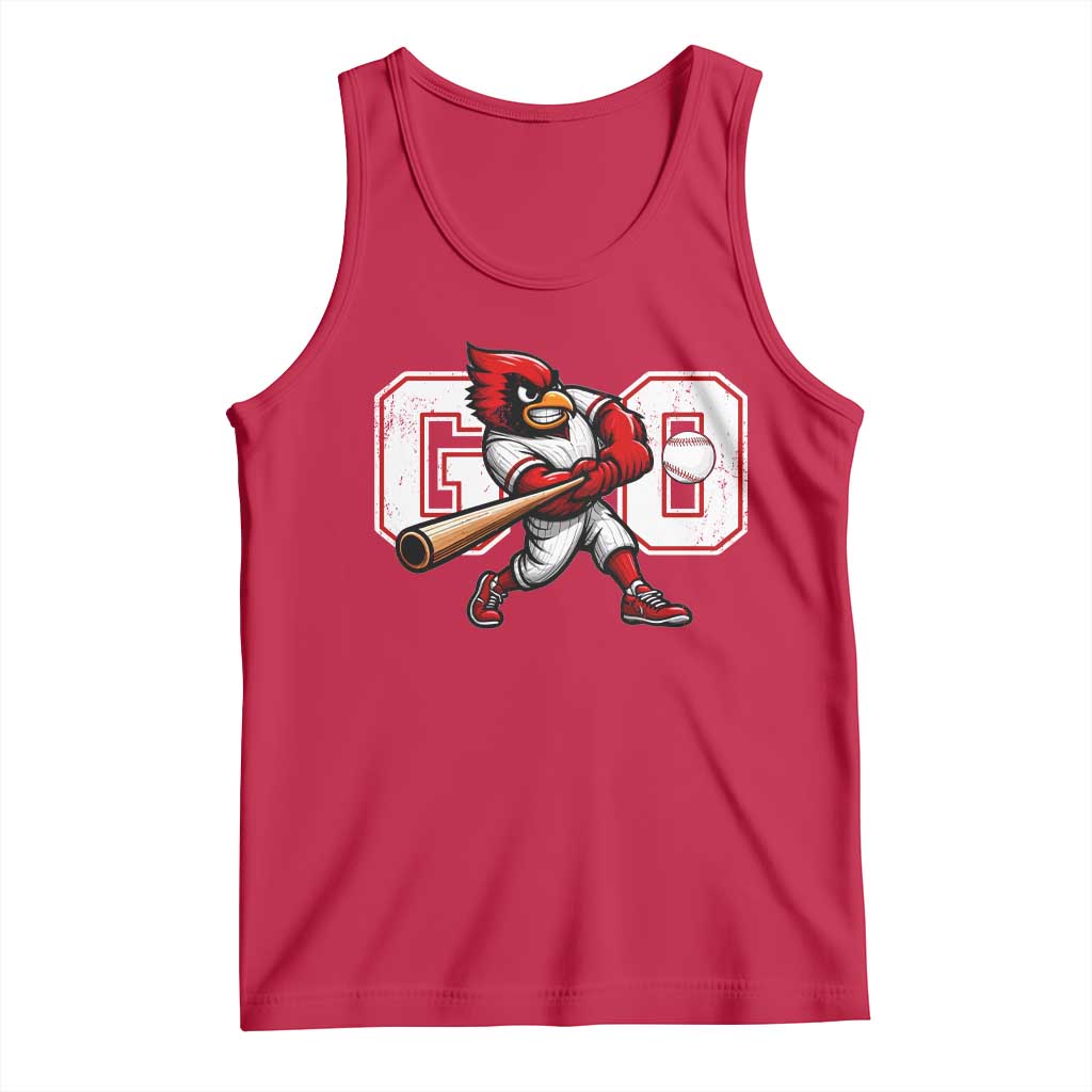 Go Cardinal Playing Baseball Graphic Tank Top for Sports Fan