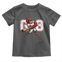 Go Cardinal Playing Baseball Graphic Toddler T Shirt for Sports Fan