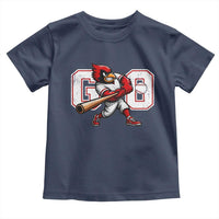 Go Cardinal Playing Baseball Graphic Toddler T Shirt for Sports Fan