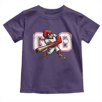 Go Cardinal Playing Baseball Graphic Toddler T Shirt for Sports Fan