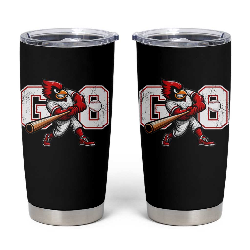 Go Cardinal Playing Baseball Graphic Tumbler Cup for Sports Fan
