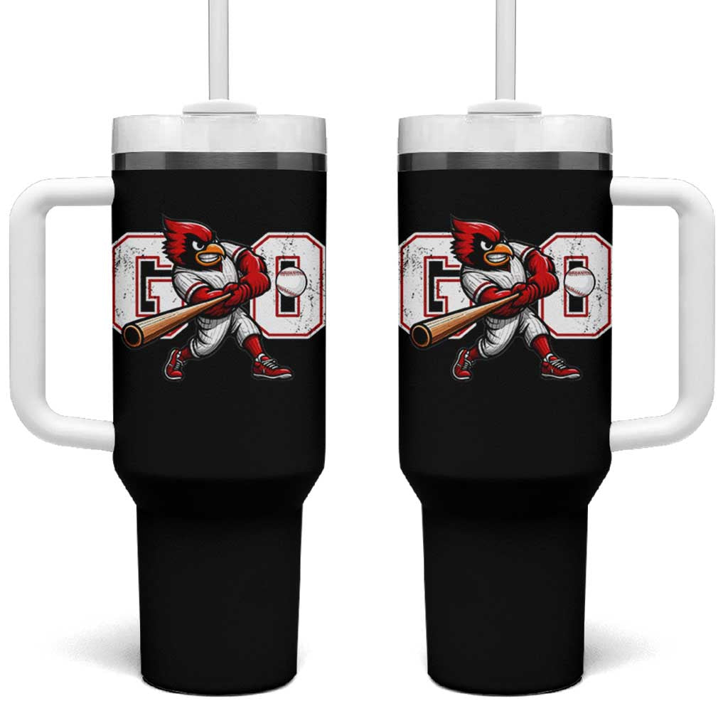 Go Cardinal Playing Baseball Graphic Tumbler With Handle for Sports Fan