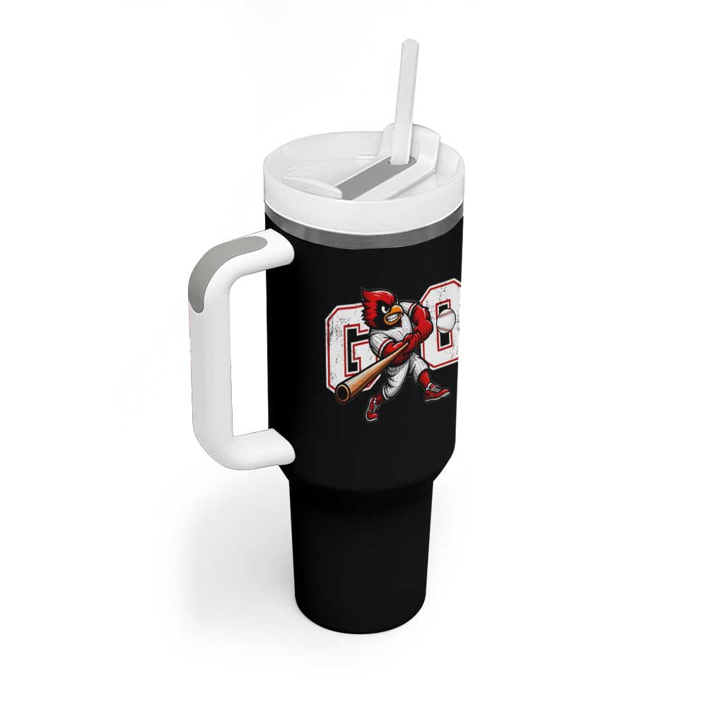 Go Cardinal Playing Baseball Graphic Tumbler With Handle for Sports Fan