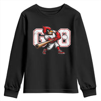 Go Cardinal Playing Baseball Graphic Youth Sweatshirt for Sports Fan