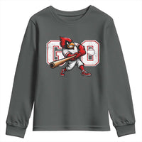 Go Cardinal Playing Baseball Graphic Youth Sweatshirt for Sports Fan