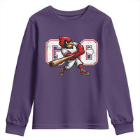 Go Cardinal Playing Baseball Graphic Youth Sweatshirt for Sports Fan