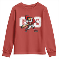 Go Cardinal Playing Baseball Graphic Youth Sweatshirt for Sports Fan