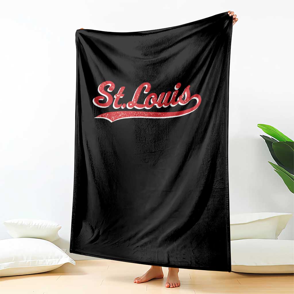 St Louis Sports Script Retro Baseball Lovers Proud City Throw Blanket