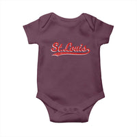 St Louis Sports Script Retro Baseball Lovers Proud City Baby Onesie