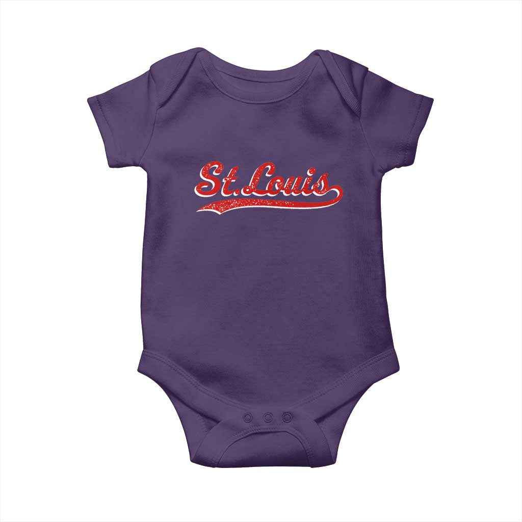 St Louis Sports Script Retro Baseball Lovers Proud City Baby Onesie
