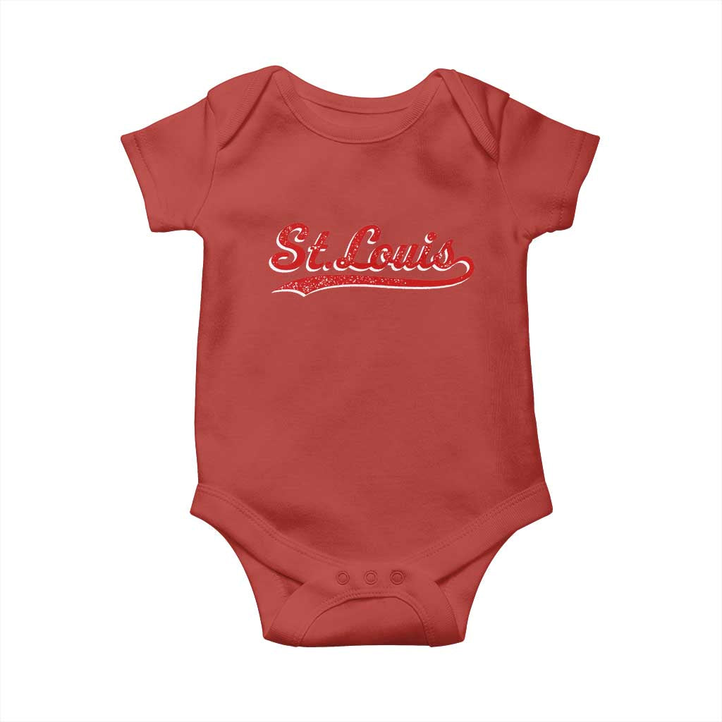 St Louis Sports Script Retro Baseball Lovers Proud City Baby Onesie