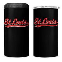 St Louis Sports Script Retro Baseball Lovers Proud City 4 in 1 Can Cooler Tumbler
