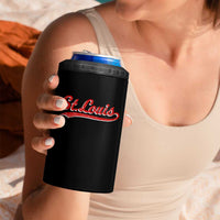 St Louis Sports Script Retro Baseball Lovers Proud City 4 in 1 Can Cooler Tumbler