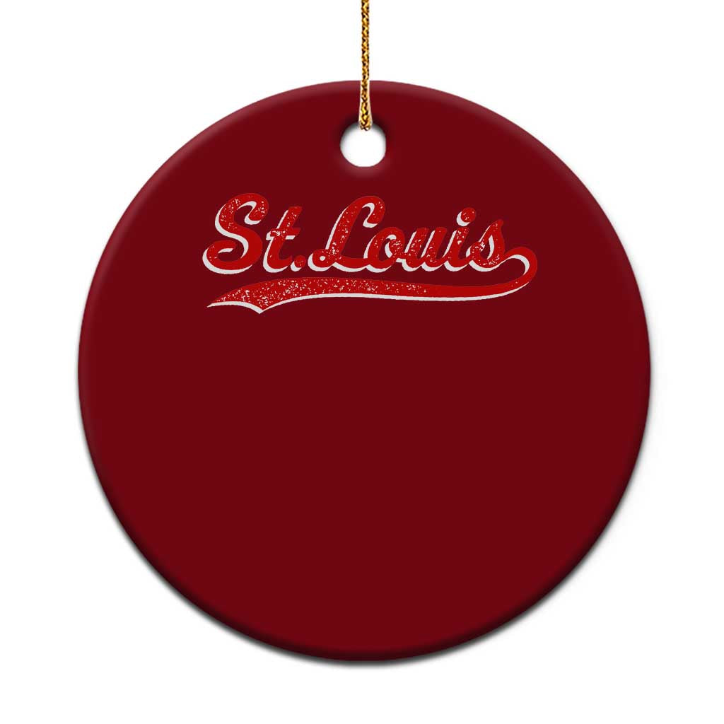 St Louis Sports Script Retro Baseball Lovers Proud City Ceramic Ornament
