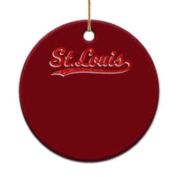 St Louis Sports Script Retro Baseball Lovers Proud City Ceramic Ornament