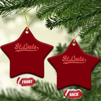 St Louis Sports Script Retro Baseball Lovers Proud City Ceramic Ornament
