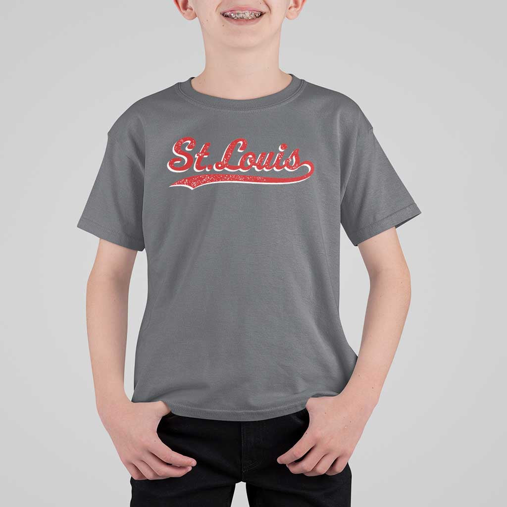 St Louis Sports Script Retro Baseball Lovers Proud City T Shirt For Kid