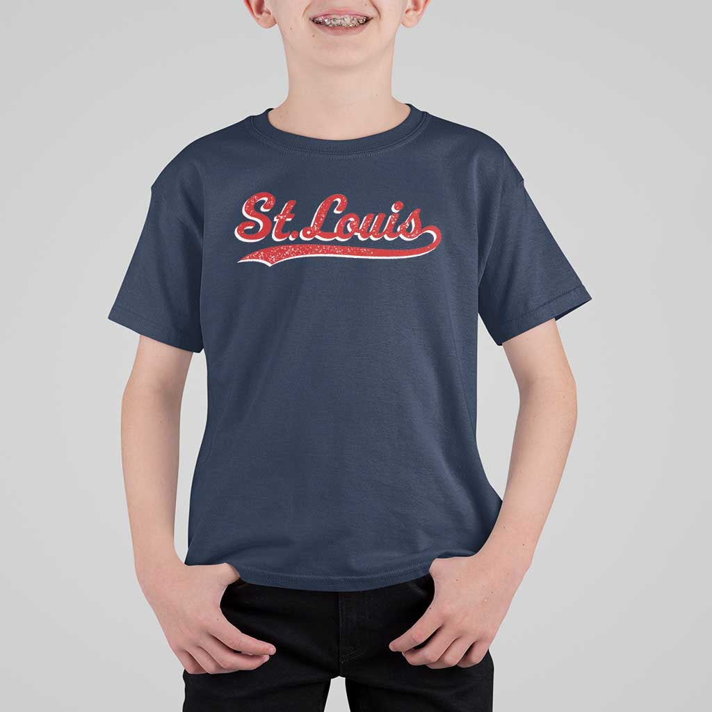 St Louis Sports Script Retro Baseball Lovers Proud City T Shirt For Kid