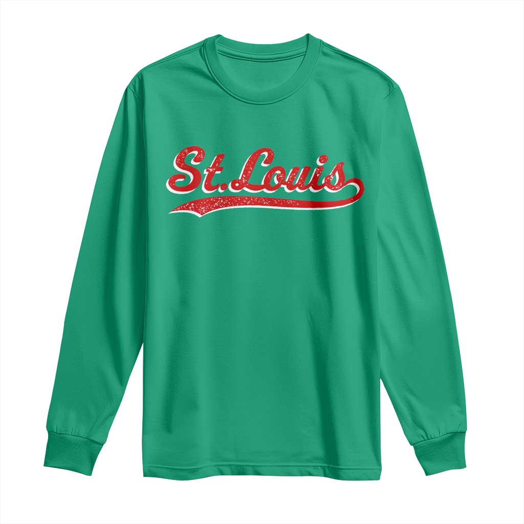 St Louis Sports Script Retro Baseball Lovers Proud City Long Sleeve Shirt