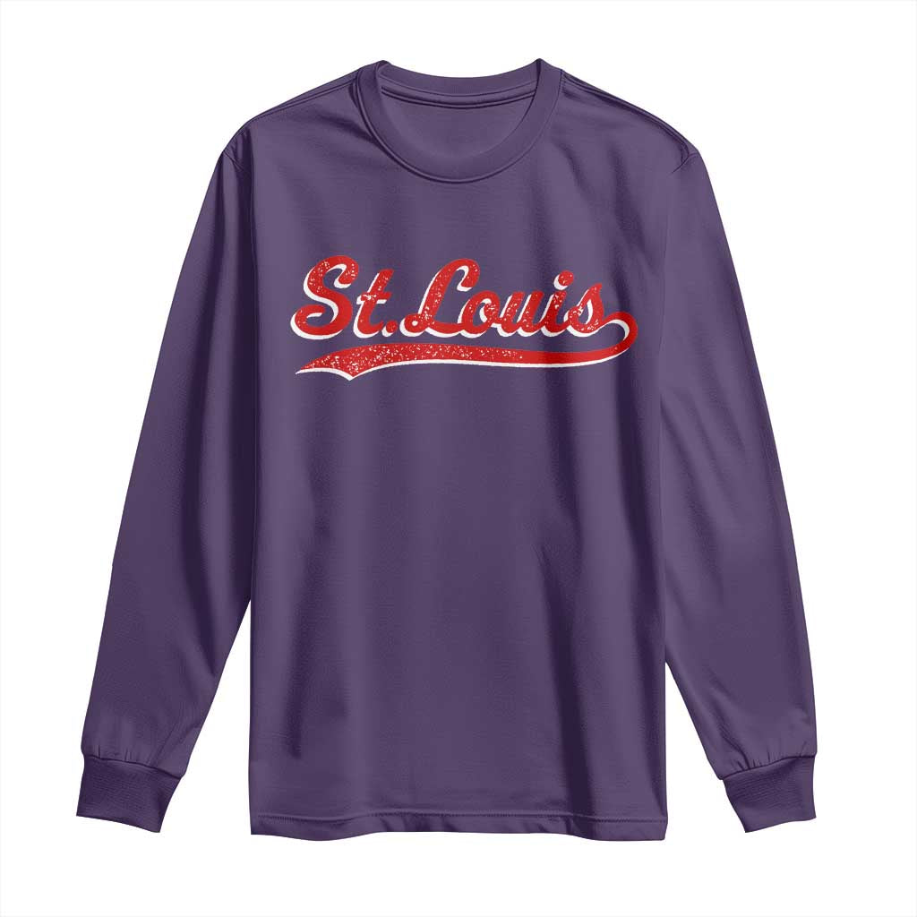 St Louis Sports Script Retro Baseball Lovers Proud City Long Sleeve Shirt