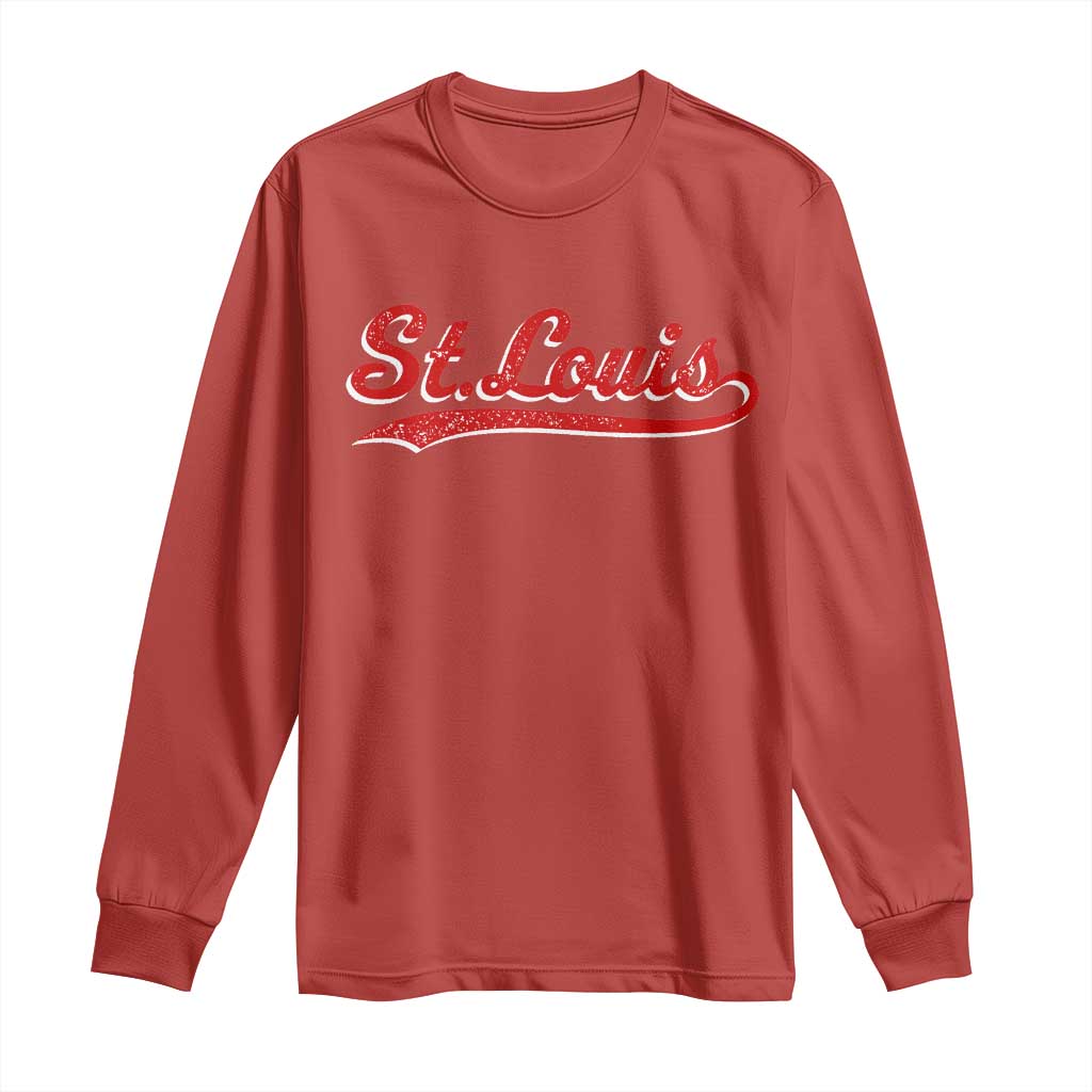 St Louis Sports Script Retro Baseball Lovers Proud City Long Sleeve Shirt
