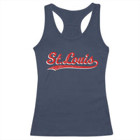 St Louis Sports Script Retro Baseball Lovers Proud City Racerback Tank Top