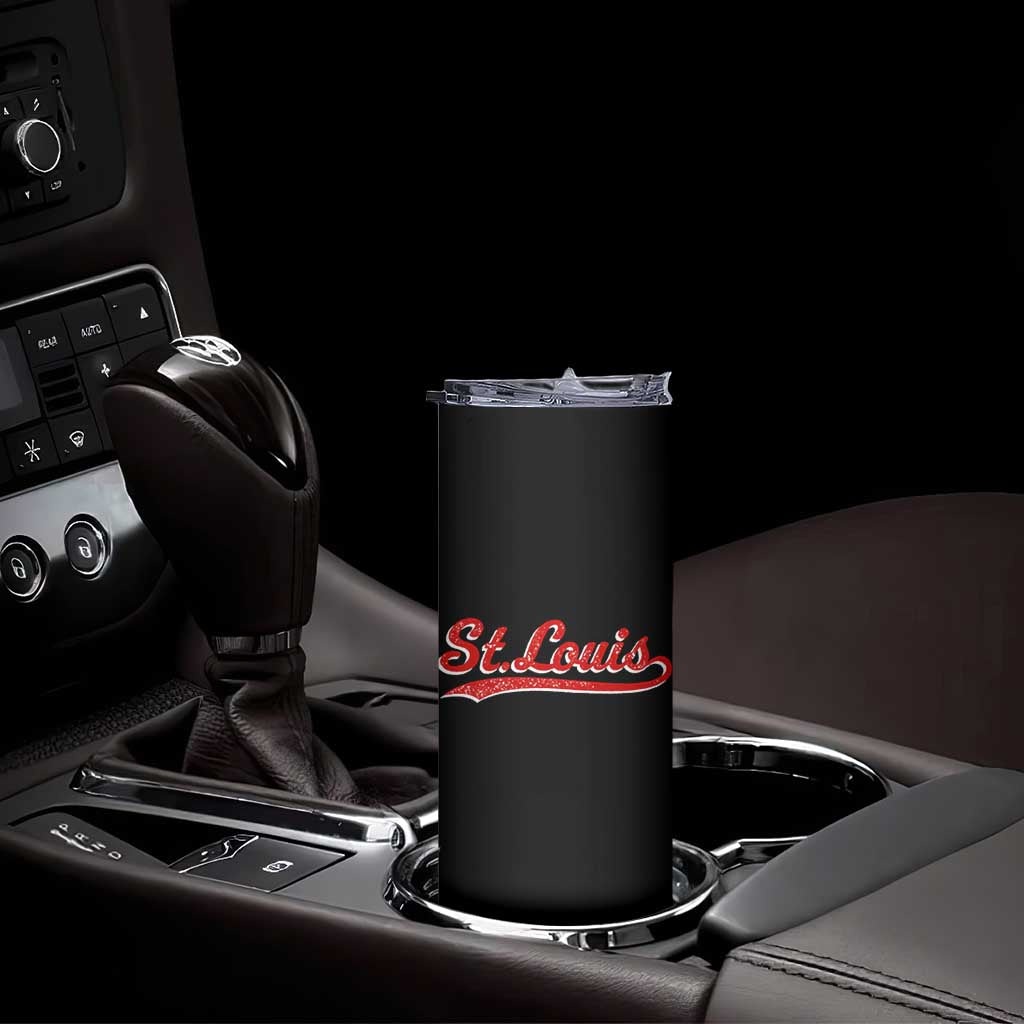 St Louis Sports Script Retro Baseball Lovers Proud City Skinny Tumbler