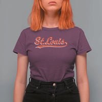 St Louis Sports Script Retro Baseball Lovers Proud City T Shirt For Women