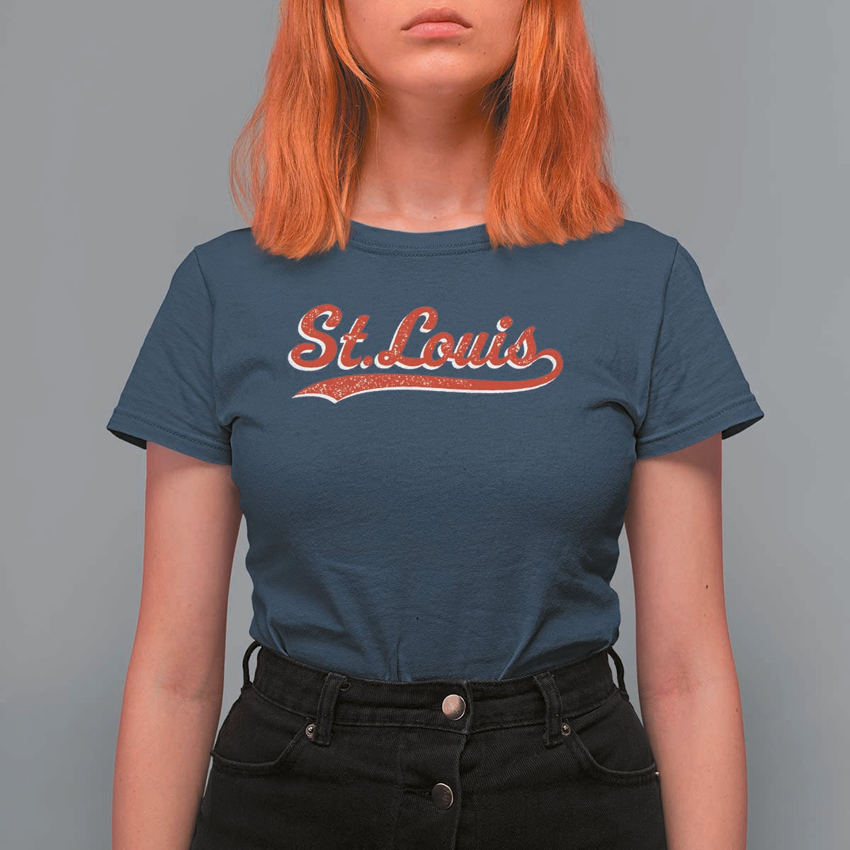 St Louis Sports Script Retro Baseball Lovers Proud City T Shirt For Women