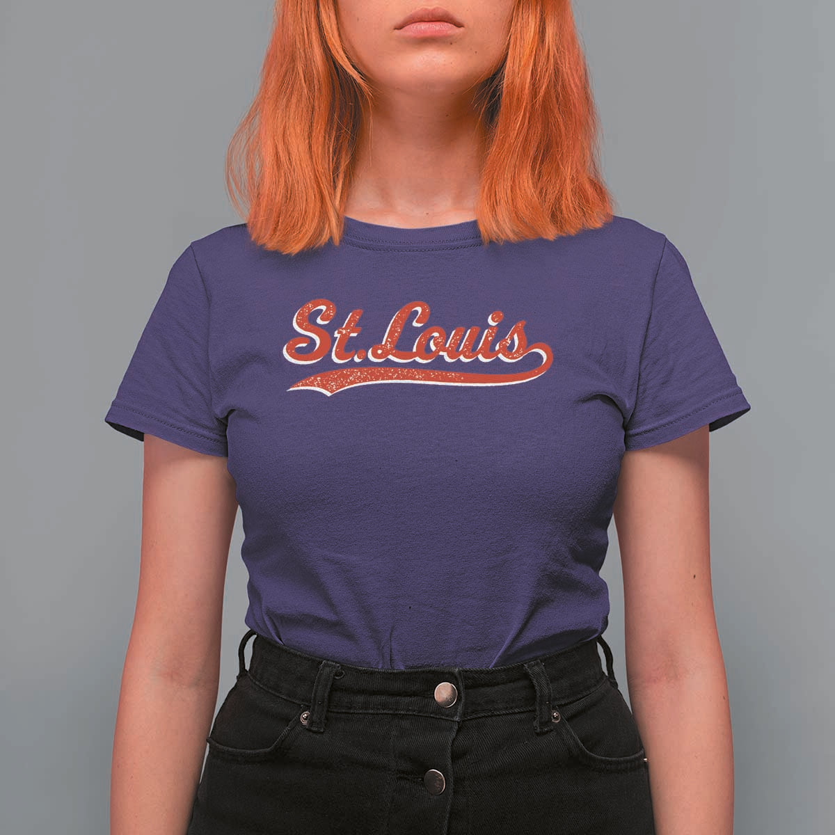 St Louis Sports Script Retro Baseball Lovers Proud City T Shirt For Women