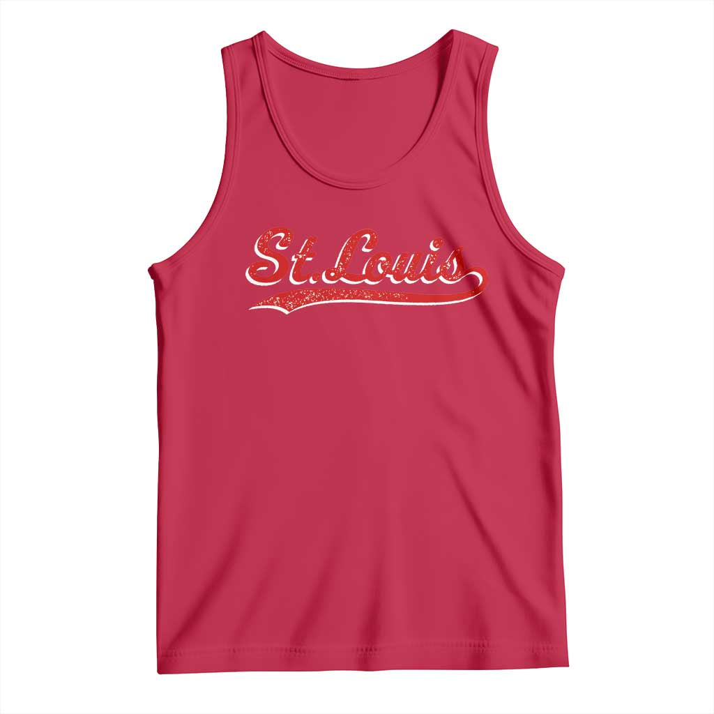 St Louis Sports Script Retro Baseball Lovers Proud City Tank Top